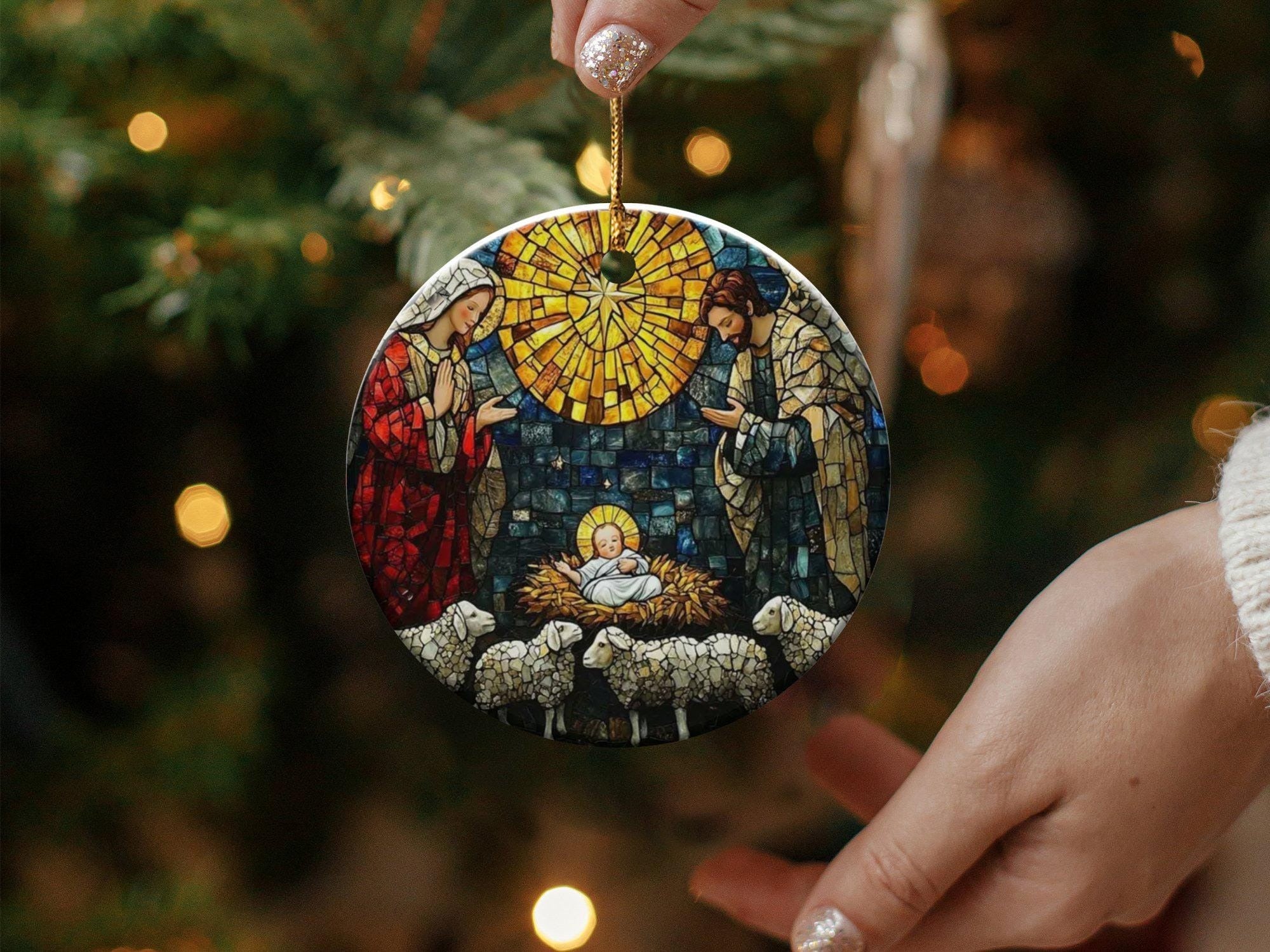 Nativity Christmas Ornament, Christmas Decor, Religious Ornament, Baby Jesus, Mary and Joseph, Christian Ornament, Ideas For Christmas Trees DCLAF13